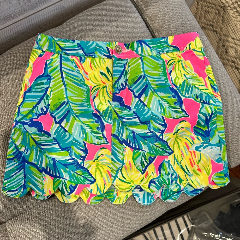 Lilly Pulitzer Neon Tropical Scallop Hem Mini Skirt - Pink, Lime & Blue